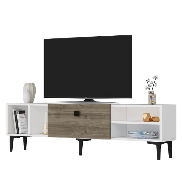 SOLE TV ÜNİTESİ BEYAZ CEVİZ - 5