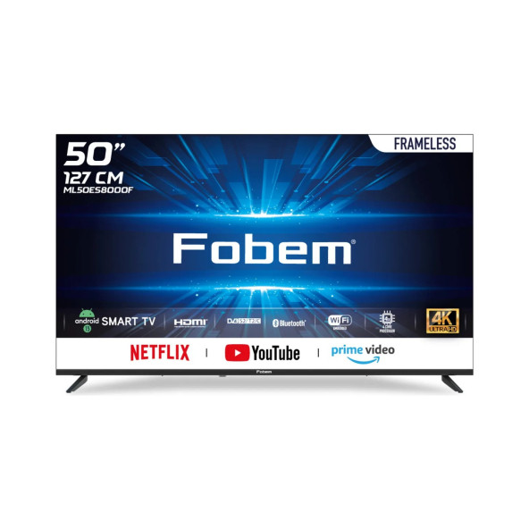 Fobem ML50ES8000F 50 Frameless Ultra Hd Androıd 13 Smart LED Tv