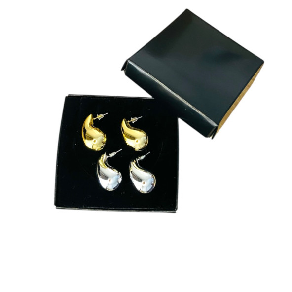 Bottega Gözyaşı Damla Gold Renk Küpe - 2