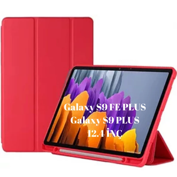 Samsung Galaxy Tab S9 FE Plus/S10 Plus/S9 Plus Kılıf Kalem Bölmeli Smart Case X610-16-810-18 X820 - 11