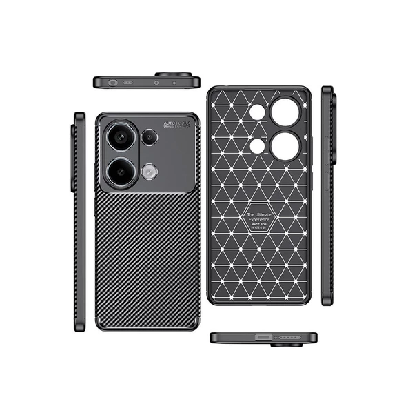 Gpack Xiaomi Redmi Note 13 4G Kılıf Negro Karbon Kamera Korumalı Silikon - 2
