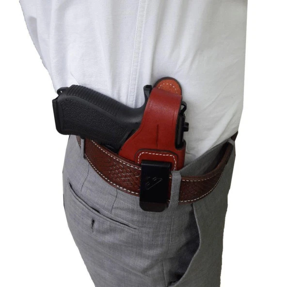 Sarsılmaz Mega Belt Maşalı Deri Kılıf Siyah - Resim 3