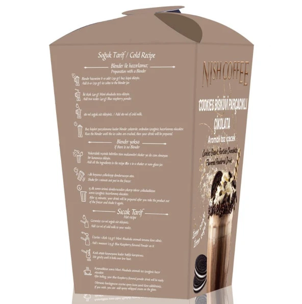 Nish Cookies Bisküvi Parçacıklı Çikolata Aromalı Toz İçecek 250 Gr - 3
