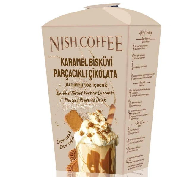 Nish Karamel Bisküvi Parçacıklı Aromalı Toz İçecek 250 Gr