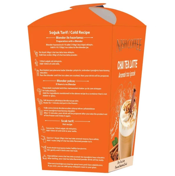 Nish Chai Tea Latte, Çikolata Aromalı Toz İçecek 2’li Set (2X250 Gr) - 5