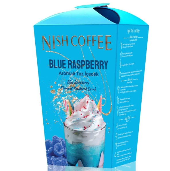 Nish Karamel Bisküvi Parçacıklı Çikolata, Blue Raspberry Aromalı Toz İçecek 2’li Set (2X250 Gr) - 3