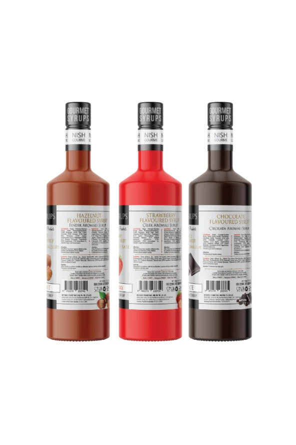 Nish Fındık Çilek Çikolata Şurupları 3 x 700 ml - 2