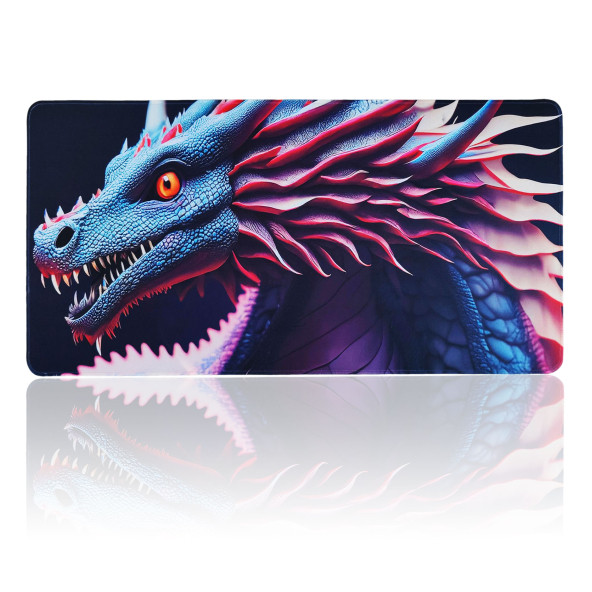 90x40cm Büyük Boy Kaymaz Kauçuk Taban Dikişli Kenar Gaming Oyuncu Mousepad XXL Ejder