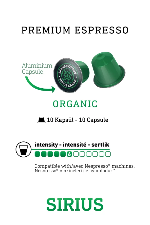 Sirius Special Nespresso Uyumlu Kapsül Kahve 8 Organik - Resim 6