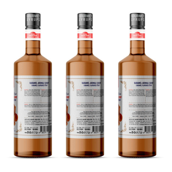 Nish Karamel Aromalı Şurup 3 x 700 ml - 2
