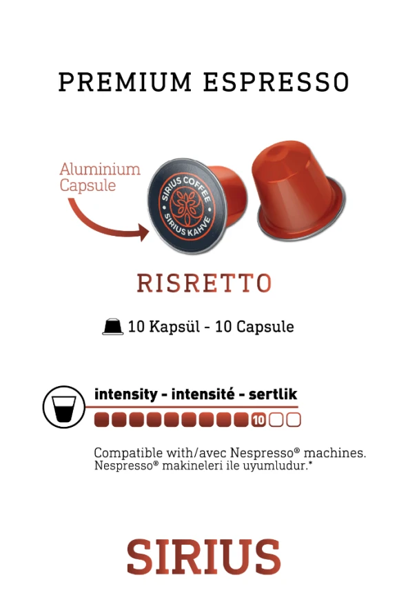 Sirius Special Nesspresso Uyumlu Kapsül Kahve 10 Ristretto - Resim 6