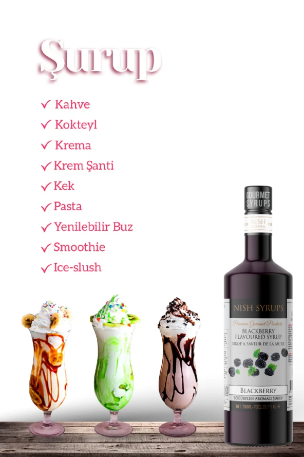 Nish Böğürtlen Aromalı Şurup 700 ML - 4
