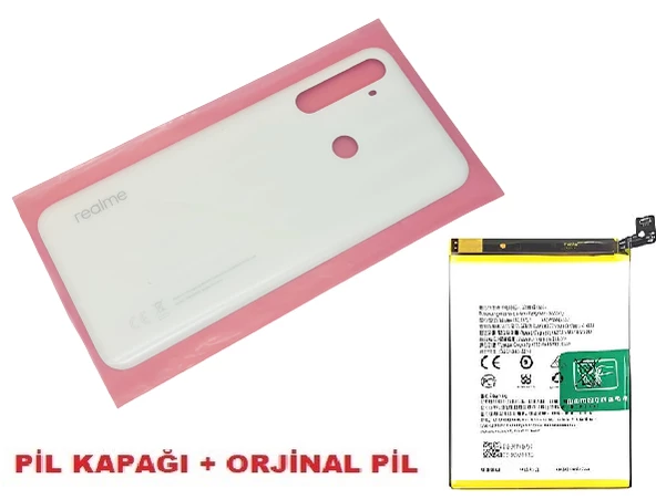 Tkgz Oppo Realme 6İ Arka Pil Batarya Kapağı + PİL (CAM) BEYAZ