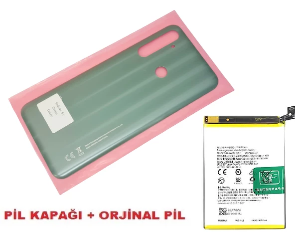 Tkgz Oppo Realme 6İ Arka Pil Batarya Kapağı + PİL (CAM) YEŞİL