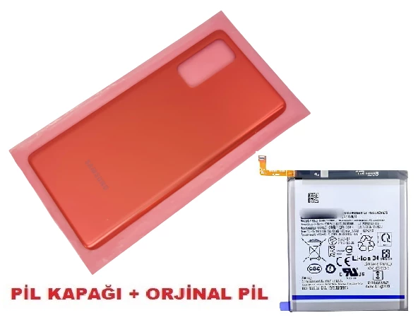 Tkgz Samsung Galaxy S20 FE Arka Pil Batarya Kapağı + PİL (CAM) KIRMIZ