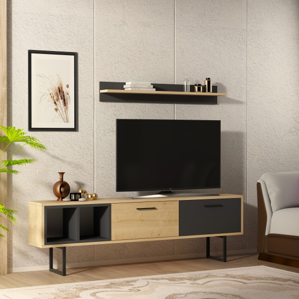ENNA TV ÜNİTESİ SAFİRMEŞE ANTRASİT - 2