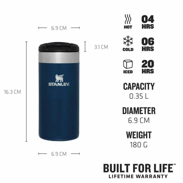 Stanley 10-10788-074 The AeroLight Transit 0,35 Litre Çelik Termos Bardak - Mavi - 4