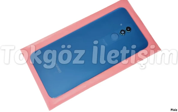 Tkgz Huawei Uyumlu Mate 20 Lite Arka Pil batarya Kapağı (CAM KAMERA LENSİ) MAVİ - Resim 2