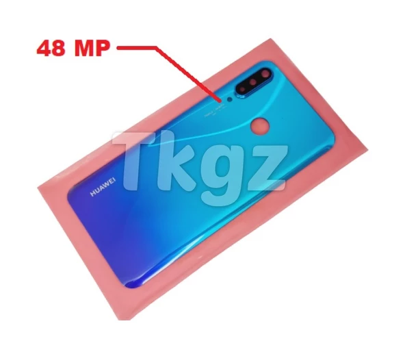 Tkgz Huawei Uyumlu P30 Lite Arka Pil Batarya Kapağı ( Kamera Lensli 48 MP) MAVİ