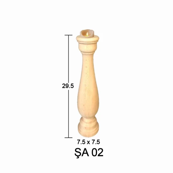 Hobi-Art ŞA 02  Ahşap Masa Üstü Şamdan ürün görseli