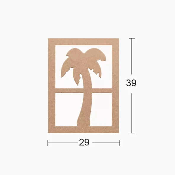 Hobi-Art DS 31 Boyanabilir  Palmiye Ağacı Desenli Ahşap Duvar Süsü ürün görseli