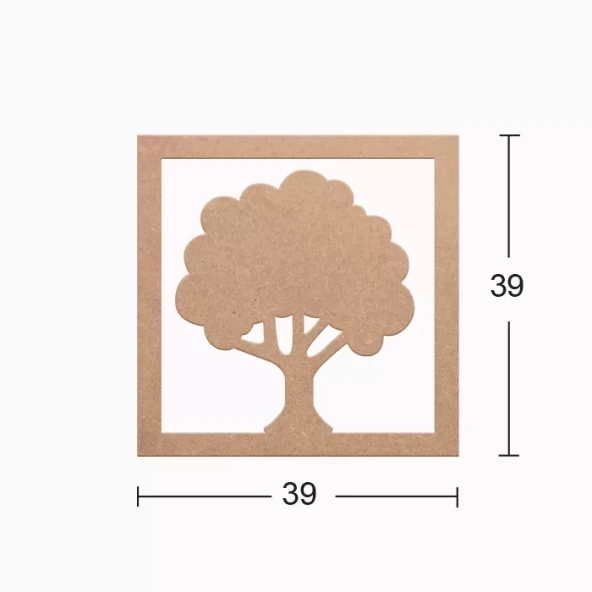 Hobi-Art DS 29 Boyanabilir  Ağaç Desenli Ahşap Duvar Süsü