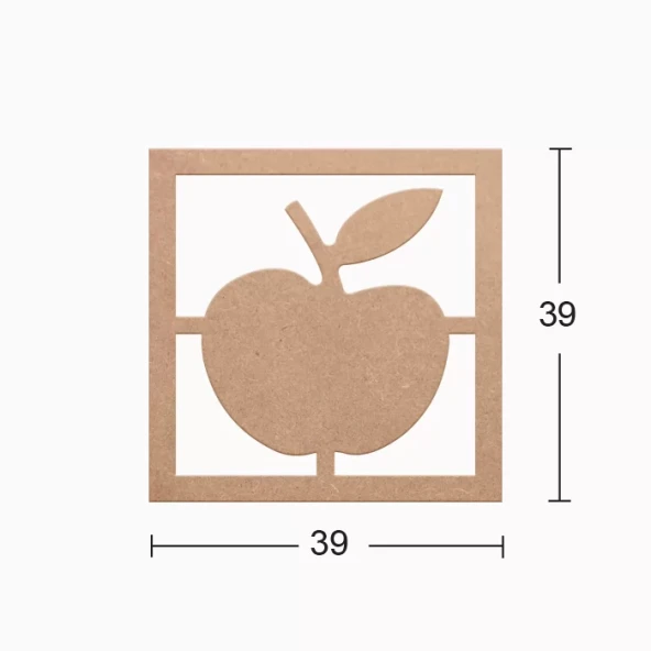 Hobi-Art DS 28 Boyanabilir Elma Desenli Ahşap Duvar Süsü