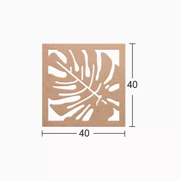 Hobi-Art DS 66 Boyanabilir Ahşap Yaprak Desenli Duvar Süsü - 1