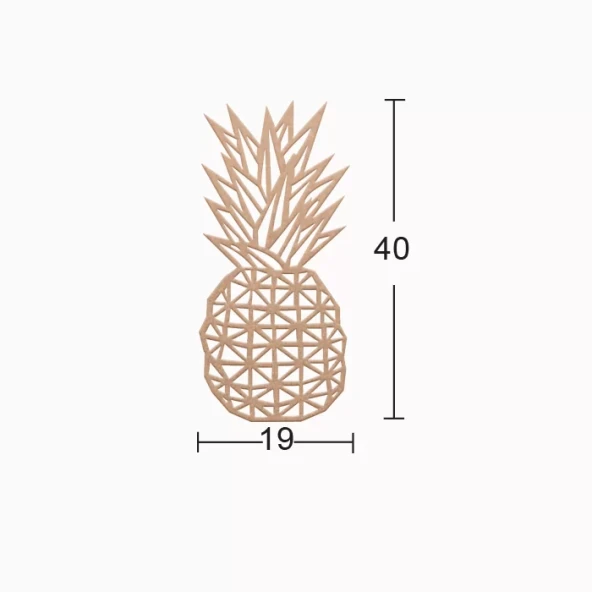 Hobi-Art DS 63 Boyanabilir Ahşap Ananas Desenli Duvar Süsü