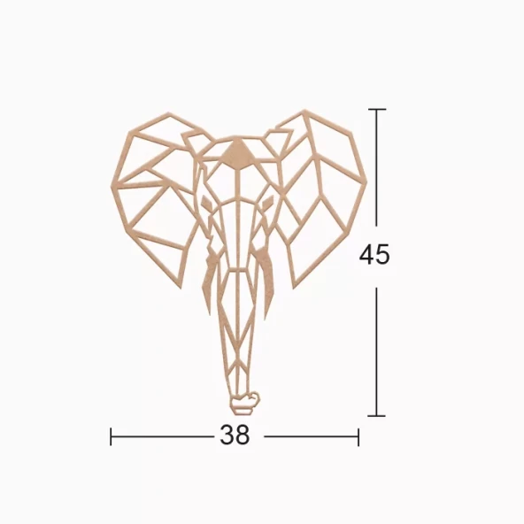 Hobi-Art DS 62 Boyanabilir Ahşap Fil Desenli Duvar Süsü ürün görseli
