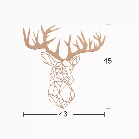 Hobi-Art DS 61 Boyanabilir Ahşap Geyik Desenli Duvar Süsü ürün görseli