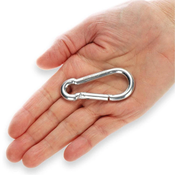 Karabina Yaylı Kanca Paslanmaz Çelik Kilit Tırmanma Dağcılık Kamp Ekipmanları Salıncak Hamak Anahtar Askı Kilidi (10 MM) - 8