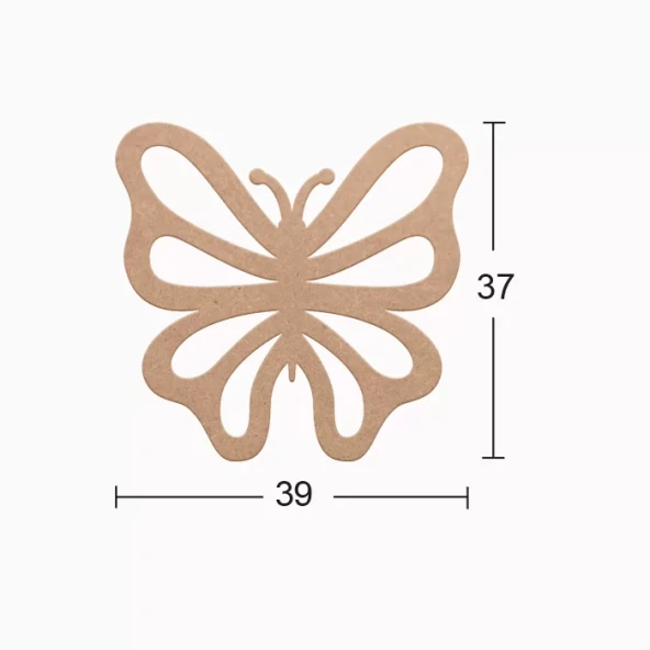 Hobi-Art DS 85 Boyanabilir Ahşap Kelebek Desenli Duvar Süsü ürün görseli