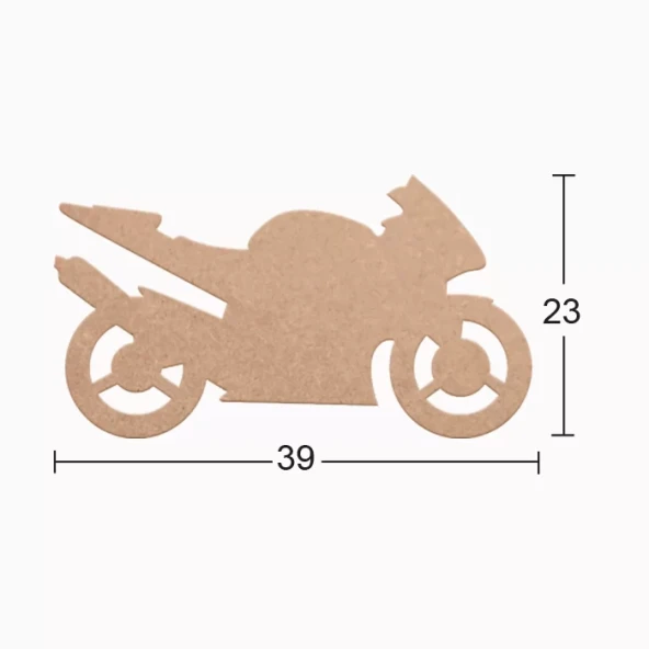 Hobi-Art DS 109 Boyanabilir Ahşap Motosiklet Desenli Duvar Süsü