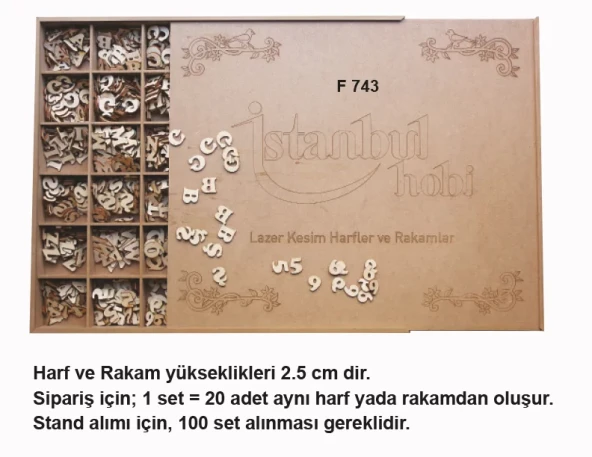 Hobi-Art F 743 Dekoratif Ahşap 2,5 cm Harf