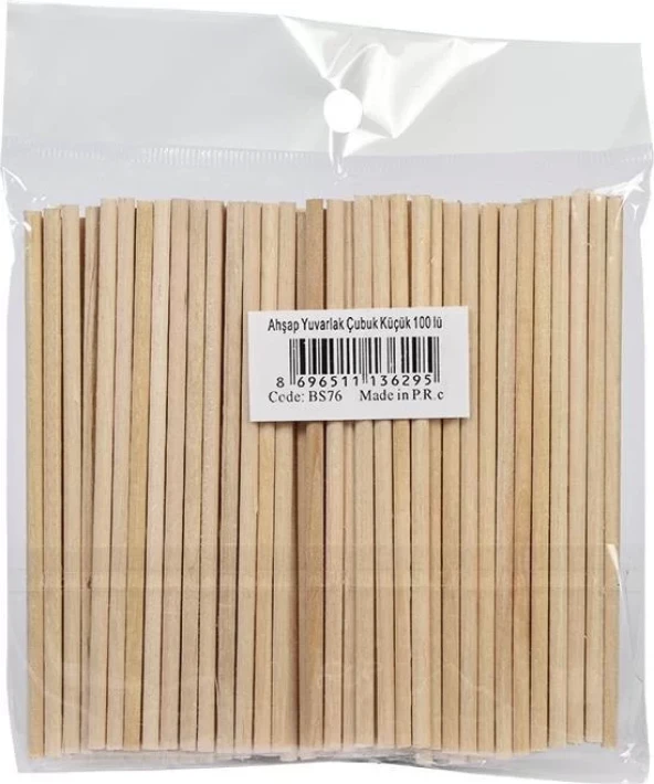 SÜDOR BS76 YUVARLAK KÜÇÜK BOY AHŞAP ÇUBUK 100LÜ