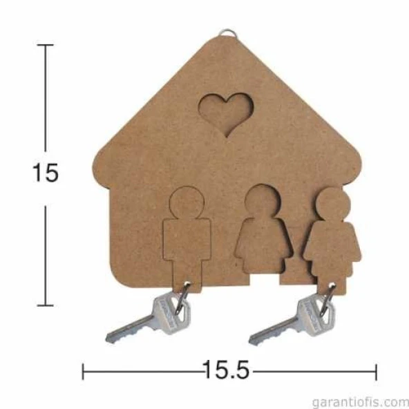 Hobi-Art Boyanabilir Ahşap Anahtarlık Kutusu Obje A 030