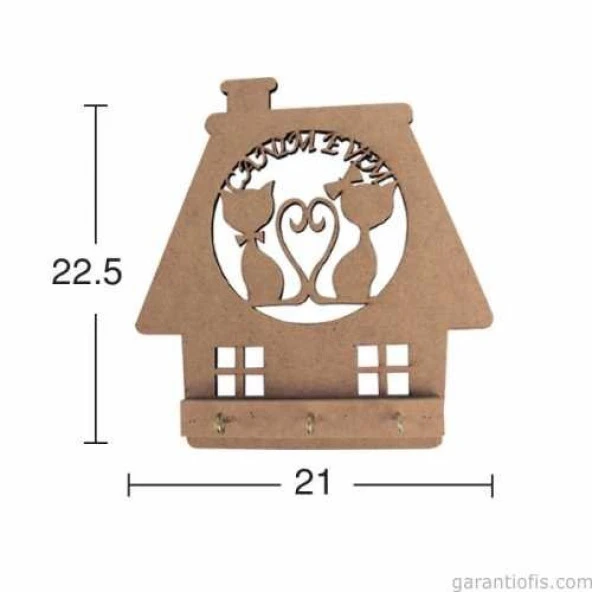 Hobi-Art A 031 Boyanabilir Ahşap Anahtarlık Kutusu Obje ürün görseli