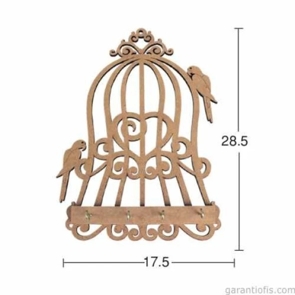 Hobi-Art Boyanabilir Ahşap Anahtarlık Kutusu Obje A 033 ürün görseli