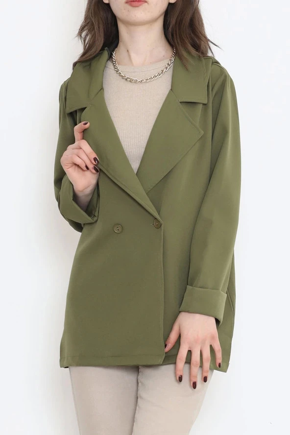 Oversize Düğmeli Ceket Haki - 951.1247. - 3