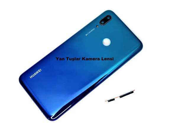 Tkgz Huawei Uyumlu P Smart 2019 Kasa Arka Pil Kapağı MAVİ