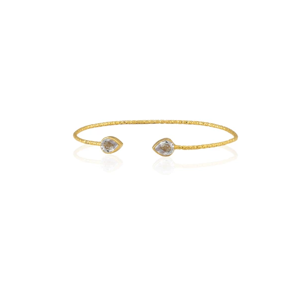 Kadir Jewellery 22 Ayar Altın Kaplama El İşçiliği Zirkon Taşlı Kadın Charm Bileklik - 6