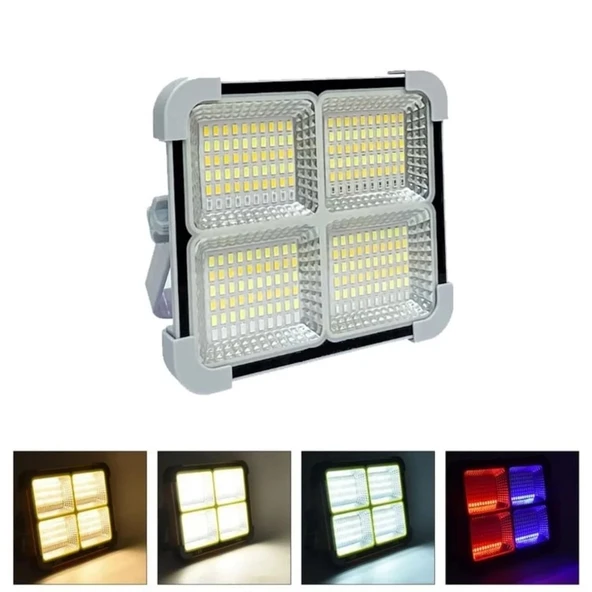 Portatif Solar LED Projektör Cata 200W Güneş Enerjili Seyyar LED Işık Taşınabilir Sokak Aydınlatması IP44