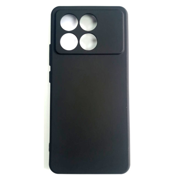 Poco X6 Pro Uyumlu Yumusak Slikon Kilif Kadife Dokulu Mat Siyah - 1