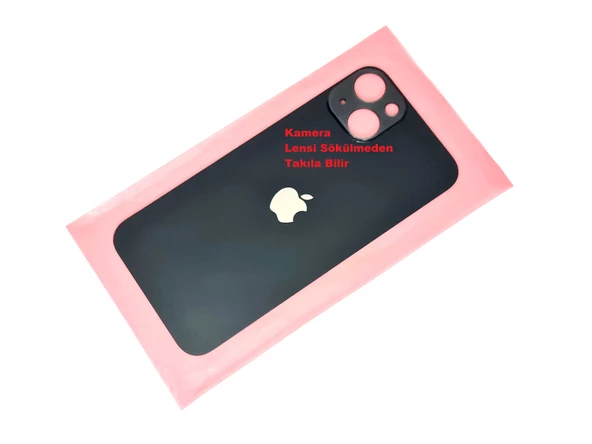 Tkgz İPhone 13 Arka Pil Batarya Kapağı (CAM) Siyah ürün görseli 1