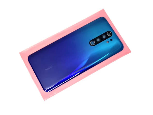 Tkgz Xiaomi Redmi NOTE 8 PRO Arka Kapak Batarya Kapağı (Cam Kamera Camı) Mavi