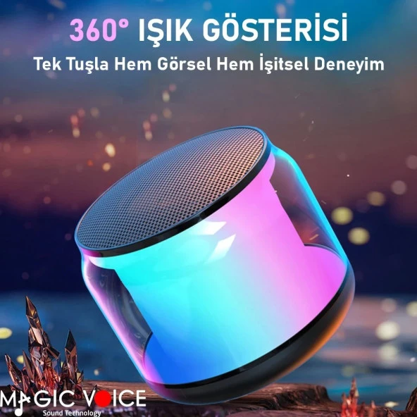 Bluetooth Hoparlör S-300 Şeffaf Camlı Renkli 5 Watt Taşınabilir Magicvoice - 6