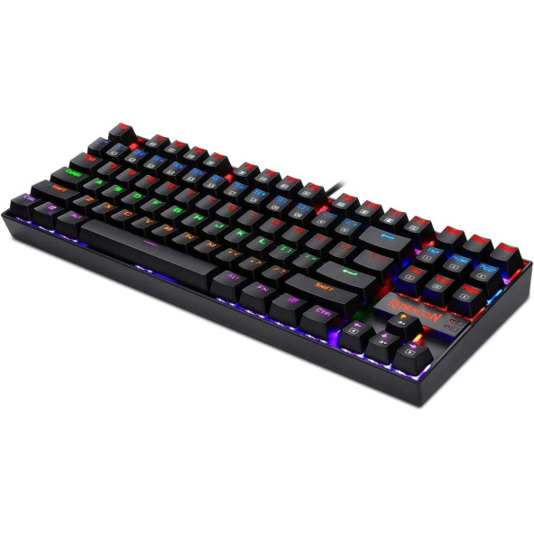 Redragon K552-KR Kumara Red Switch Rainbow TKL TR Q Mekanik Siyah Kablolu Gaming (Oyuncu) Klavye - 2