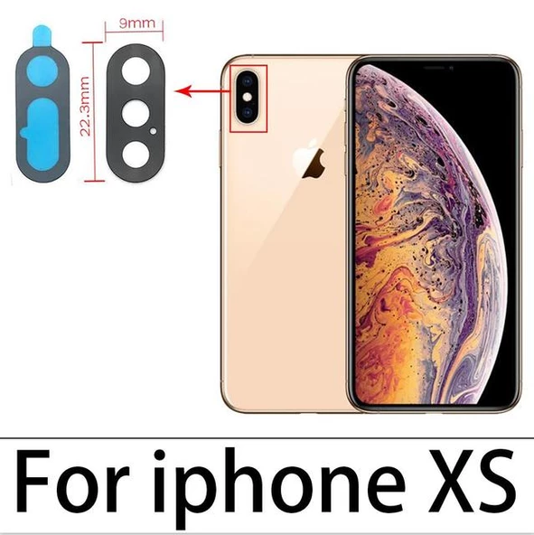 Tkgz İPhone XS MAX-XS Arka Kamera Camı Lens Yapışkanlı ürün görseli 1