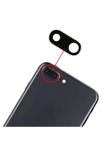 Tkgz İPhone 7 PLUS Arka Kamera Camı Lens Yapışkanlı
